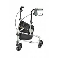 Lichtgewicht aluminium 3-wiel Rollator zilver - thumbnail