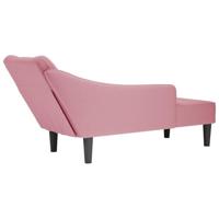 Chaise longue met rechterarmleuning fluweel roze - thumbnail