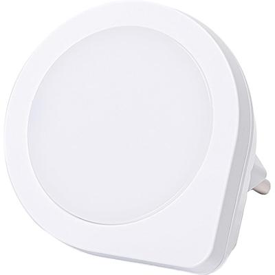 Nachtlamp Stekkerlamp met Dag- en Nacht Sensor - 0.2W - Warm Wit 3000K - Rond - Mat Wit Kunststof