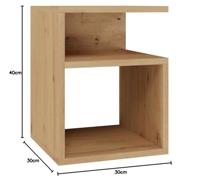 TINI nachtkastje 30x30x40, artisanale eik - thumbnail