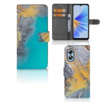 OPPO A17 | Bookcase | Marble Blue Gold - thumbnail