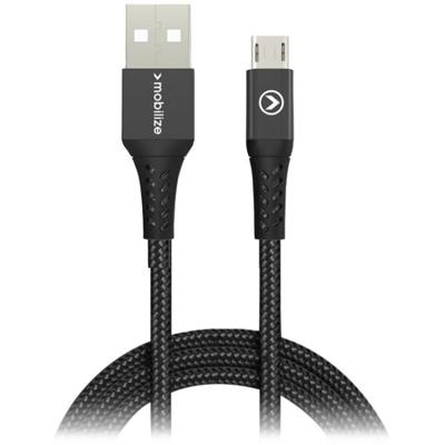 Mobilize Strong Nylon Cable USB to Micro USB 1m. 12W Black