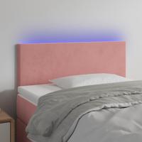 Hoofdbord LED 90x5x78/88 cm fluweel roze - thumbnail