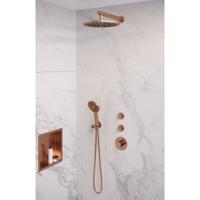 Thermostatisch Inbouwdoucheset Brauer Copper 30cm Hoofddouche Wandarm 3 Standen Handdouche Koper - thumbnail