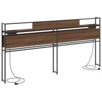 Opberghoofdbord met plank bruin eikenkleur 180 cm Bewerkt hout - thumbnail