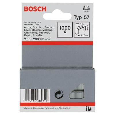 Bosch Accessories 2609200231 Nieten met plat draad Type 57 1000 stuk(s) Afm. (l x b) 10 mm x 10.6 mm