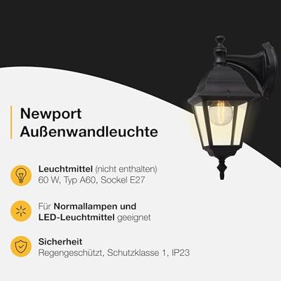 Wandlamp Brilliant 44282/06 Zwart Metaal 60 W E27