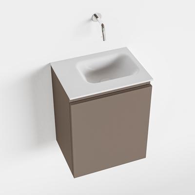 MONDIAZ OLAN 40cm toiletmeubel smoke. LEX wastafel talc rechts geen kraangat MONDIAZ OLAN 40cm toiletmeubel smoke. LEX wastafel talc rechts geen kraangat