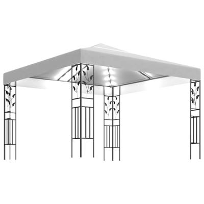 VidaXL Prieel met led-lichtslinger 3x3 m wit