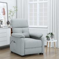 Fauteuil elektrisch verstelbaar stof lichtgrijs - thumbnail