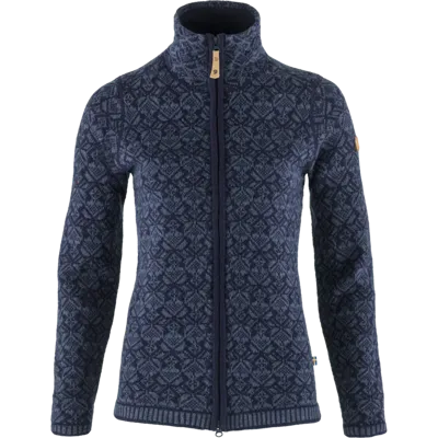 Fjallraven Snow Cardigan Fleece Dames Dark Navy XL