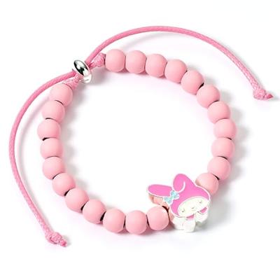 Hello Kitty Bracelet pink beads with My Melody Charm 21 cm