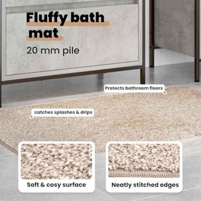 VidaXL Antislip badmat crème 60 x 90 cm pp