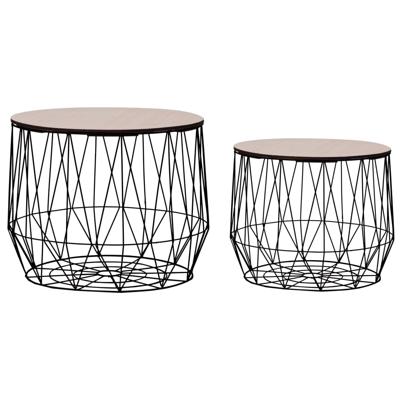 VidaXL Salontafels 2 st zwart VidaXL Salontafels 2 st zwart