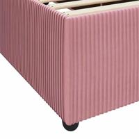 Bedframe met matras Roze 90 x 200 cm Stof - thumbnail