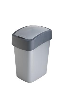 Curver flip bin 25 liter zilver/antraciet Curver flip bin 25 liter zilver/antraciet