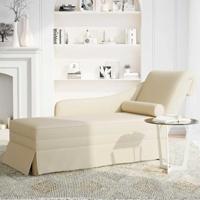 Chaise longue met bolster en rechterarmleuning linnen - thumbnail