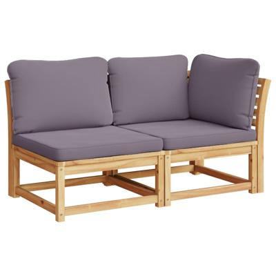4-delige Loungeset met kussens massief acaciahout - thumbnail