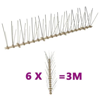 Vogel- en duivenpinnen met 5 rijen 6 st 3 m kunststof Vogel- en duivenpinnen met 5 rijen 6 st 3 m kunststof
