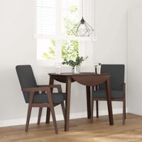 Eetkamerstoelen met kussens 2 stuks bruin massief hout rubber - thumbnail