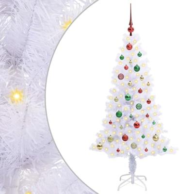 Kunstkerstboom met 150 LED Wit 150 cm PVC en Staal
