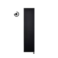 Radiator Sanicare Denso 180 x 40 cm. Mat Zwart Met Thermostaat Zwart Linksonder - thumbnail