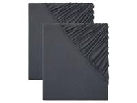 LIVARNO home 2 jersey hoeslakens 180-200 x 200 cm (Donkergrijs) - thumbnail