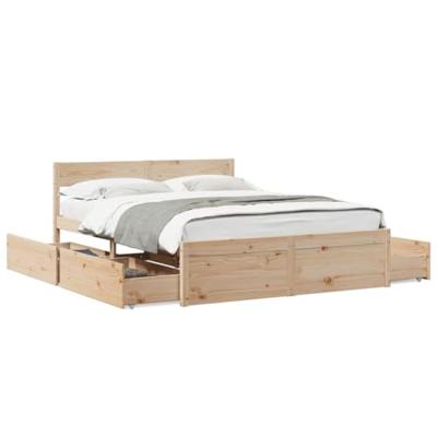 Bedframe zonder matras massief grenenhout 160x200 cm