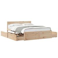 Bedframe zonder matras massief grenenhout 160x200 cm - thumbnail
