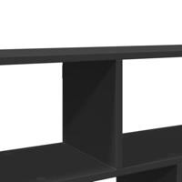 Wandschap 100x25x50 cm bewerkt hout zwart - thumbnail