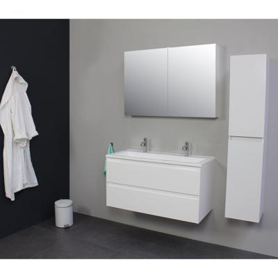 Badkamermeubel Boss & Wessing Pepper Acryl Wastafel Twee Kraangaten 100x55x46 cm Wit Boss & Wessing