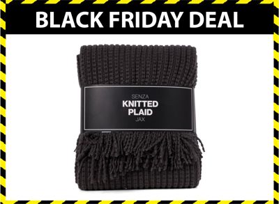 SENZA Plaid Gebreid - 150 x 130 cm - Antraciet