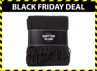 SENZA Plaid Gebreid - 150 x 130 cm - Antraciet - thumbnail