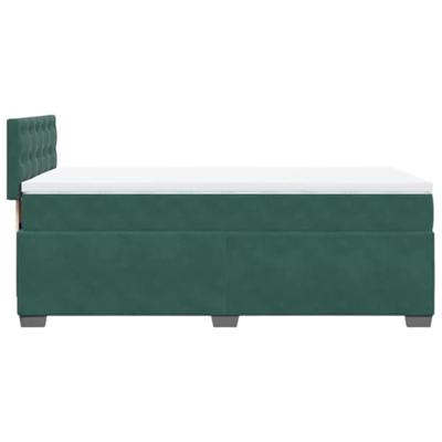 Boxspring met matras fluweel donkergroen 90x200 cm