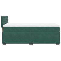 Boxspring met matras fluweel donkergroen 90x200 cm - thumbnail