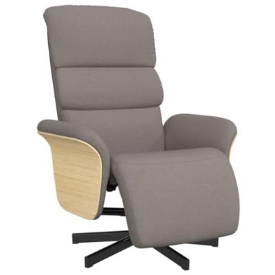 Fauteuil verstelbaar met voetensteun stof taupe Fauteuil verstelbaar met voetensteun stof taupe