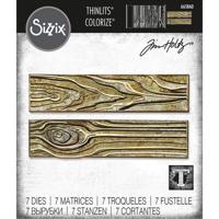 Sizzix • tim holtz thinlits die set woodgrain colorize 7pcs - thumbnail