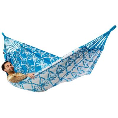 Familie hangmat - 400x180cm - Blauw - 200kg draagkracht- 100% katoen - binnen & buiten