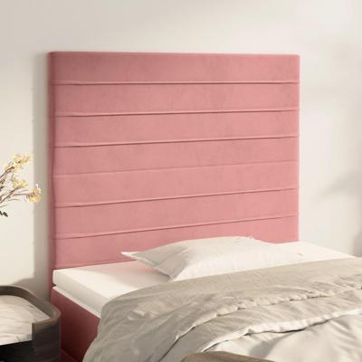 Hoofdborden 2 st 90x5x78/88 cm fluweel roze