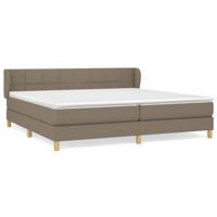 Boxspring met matras stof taupe 200x200 cm - thumbnail