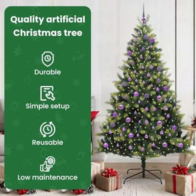 VidaXL Kunstkerstboom met scharnier 300 leds groen 180 cm pvc en pe