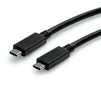 ROLINE GREEN USB 3.2 Gen 2 kabel, met PD 20V5A, Emark, C-C, M/M, zwart, 0,5 m - thumbnail