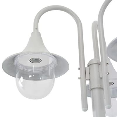 VidaXL Paalverlichting tuin e27 220 cm aluminium wit 3-delig
