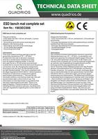 Quadrios ESD-bureaumatset Grijs (l x b) 1200 mm x 600 mm - thumbnail