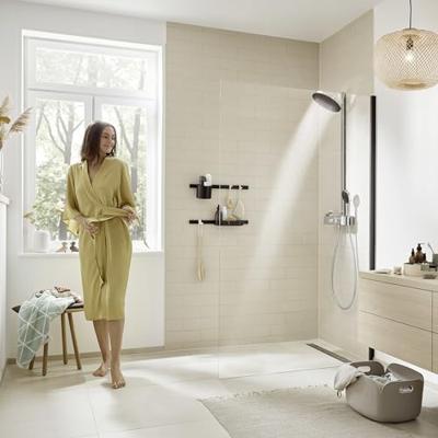 Regendouche set HansGrohe Pulsify S Showerpipe 2 Jets EcoSmart Met ShowerTablet Select 400 Chroom - thumbnail