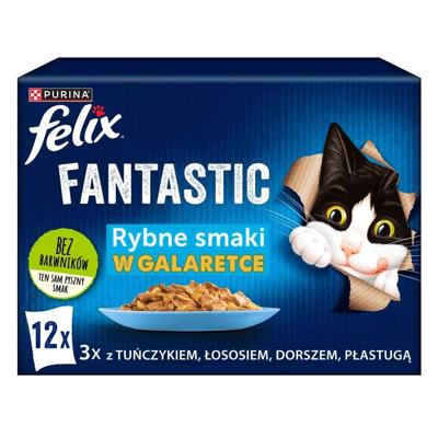 Felix Fantastische vissmaken in gelei met tonijn, zalm, kabeljauw en platvis - (12x 85g)