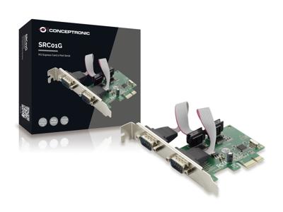 Conceptronic SRC01G 2 poorten Seriële interfacekaart PCI-Express, Serieel (9-pol.) PCIe Conceptronic SRC01G 2 poorten Seriële interfacekaart PCI-Express, Serieel (9-pol.) PCIe