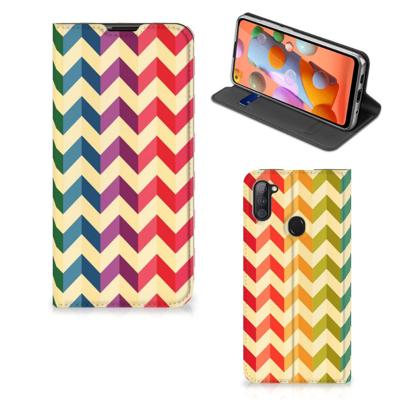 Samsung Galaxy M11 | A11 | Hoesje met Magneet | Zigzag Multi Color Samsung Galaxy M11 | A11 | Hoesje met Magneet | Zigzag Multi Color