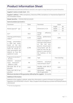 AEG Series 6000 FFB74917ZM vaatwasser Vrijstaand 14 couverts C