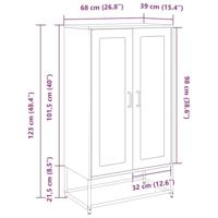 Hoge kast 68x39x123 cm staal wit - thumbnail